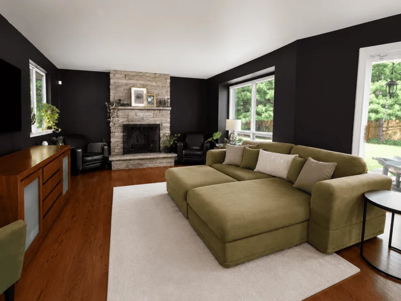 Queen sofa bed in living room, additional sleeping space